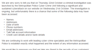 Talk Talk Customer emails